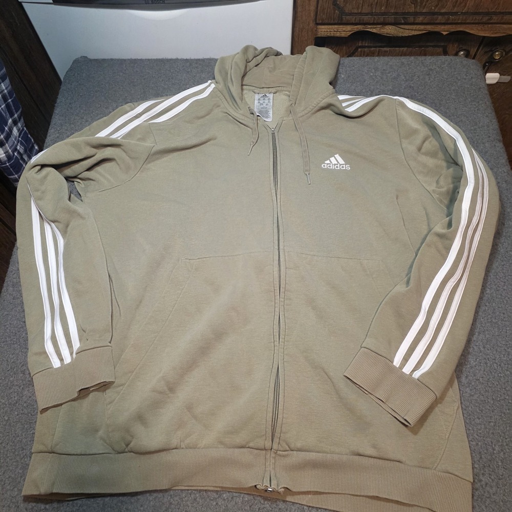 adidas Essentials 3-Stripes Full-Zip Hoodie  2xl B2